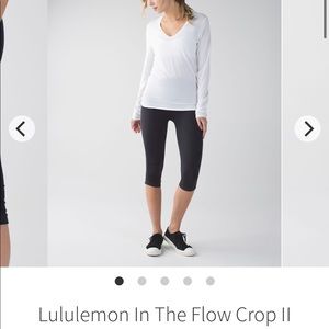 Size 6 lululemon army green “The Flow” crop leggings